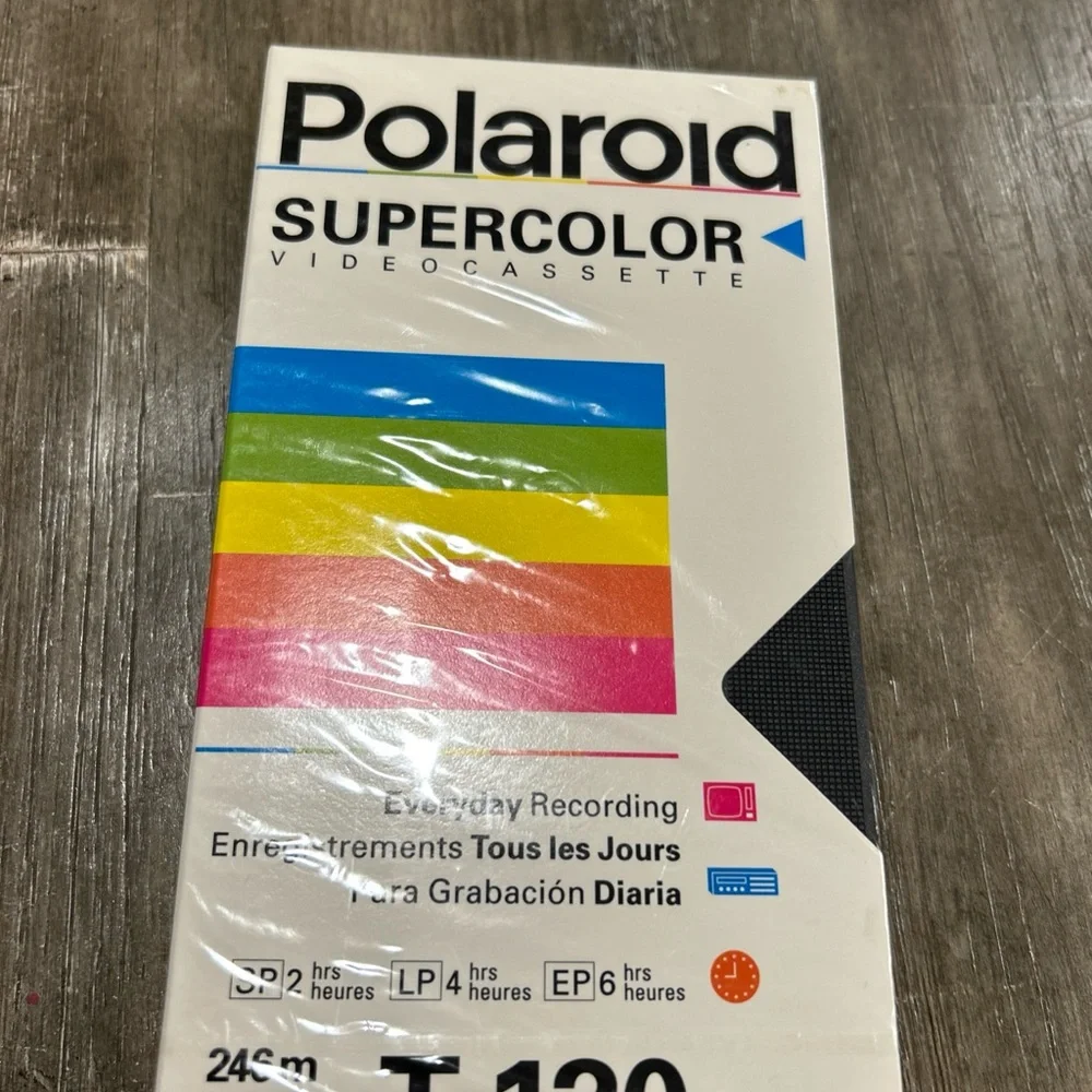 Polaroid Supercolor Videocassette with Rainbow Stripes